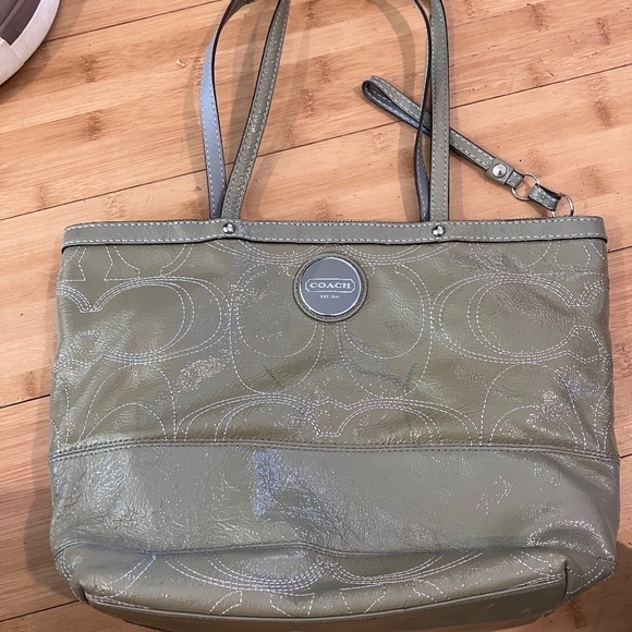 Coach Handbags - COACH Sage Green Shoulder Bag Vintage